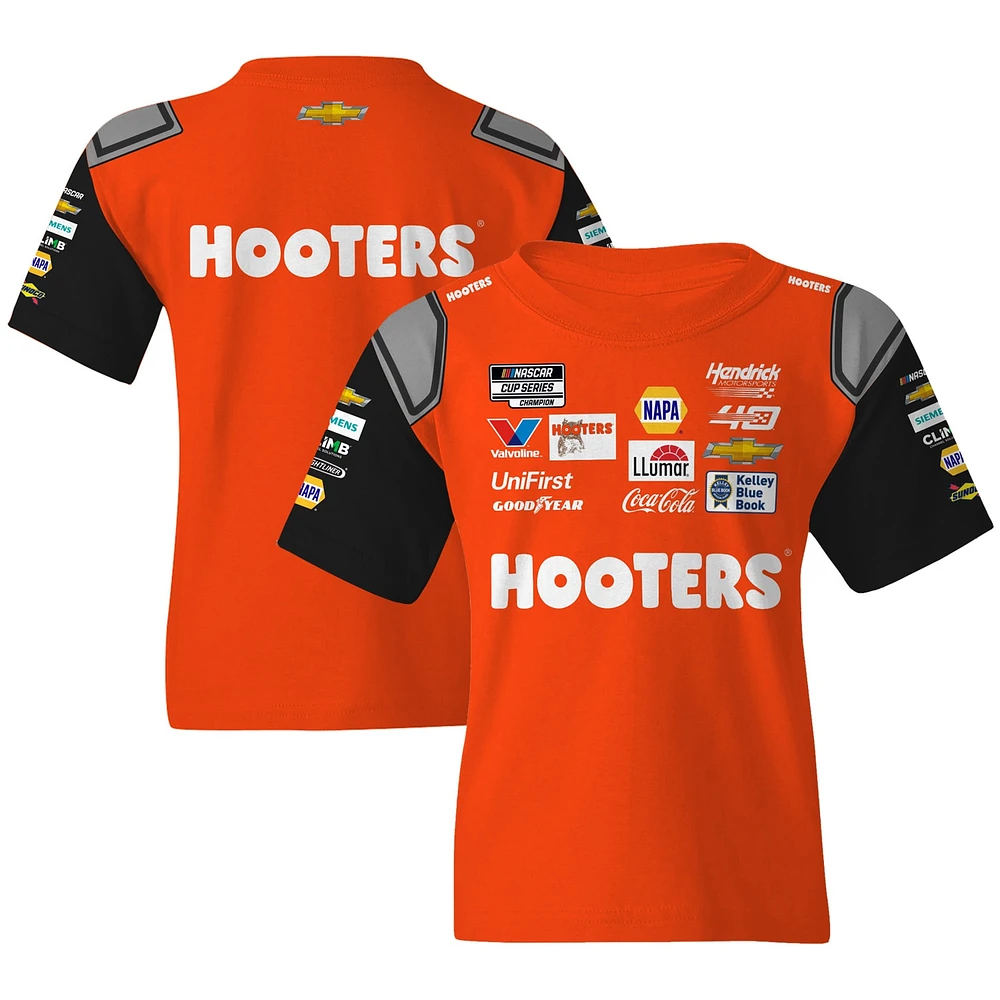 T-shirt uniforme pour jeunes Hendrick Motorsports Team Collection Orange/noir Chase Elliott Hooters