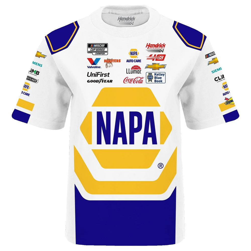 Youth Hendrick Motorsports Team Collection  White/Blue Chase Elliott NAPA Uniform T-Shirt