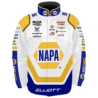 Veste d'uniforme en nylon NAPA à boutons-pression blancs Chase Elliott de la collection Hendrick Motorsports Team pour jeunes