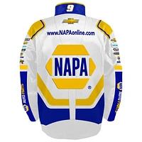 Veste d'uniforme en nylon NAPA à boutons-pression blancs Chase Elliott de la collection Hendrick Motorsports Team pour jeunes