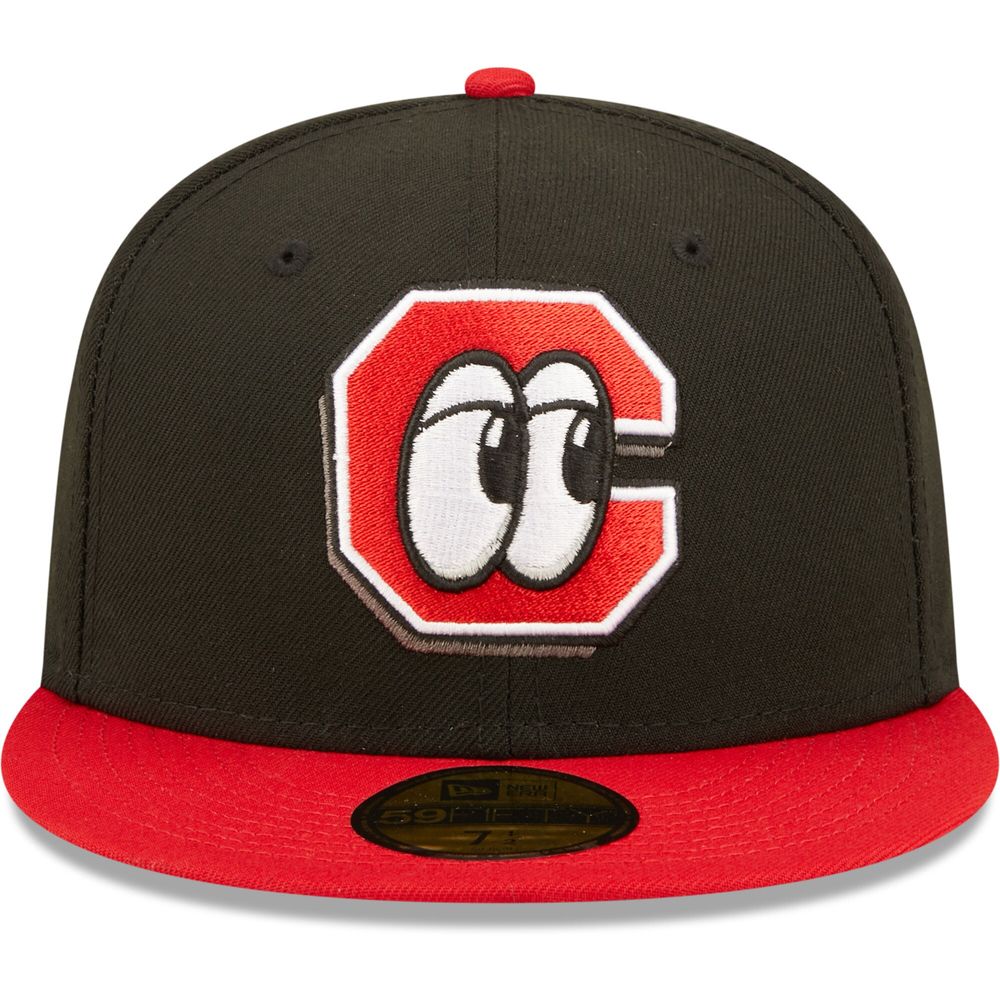 Men's New Era Black Chattanooga Lookouts Authentic Collection Road 59FIFTY Fitted Hat