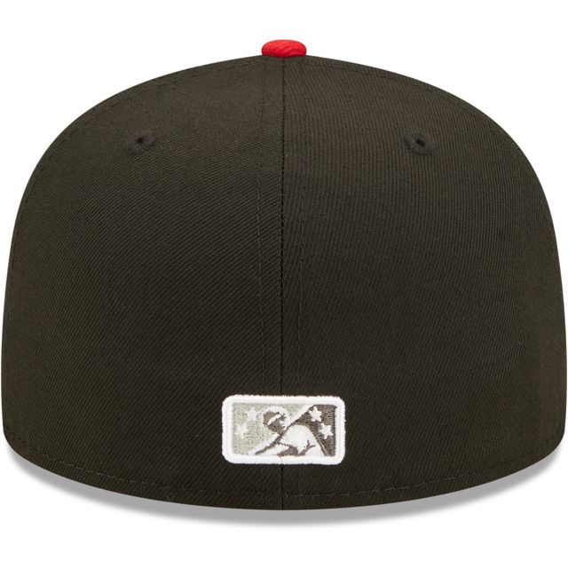 Casquette ajustée 59FIFTY Road Collection authentique Chattanooga Lookouts New Era pour homme, noire