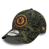 Men's New Era Black/Olive Chelsea Allover Print 9FORTY Adjustable Hat