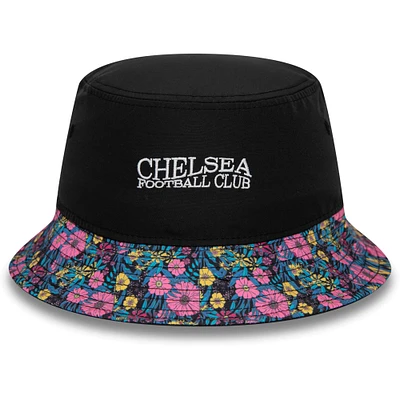 Men's New Era Black Chelsea Floral Print Bucket Hat