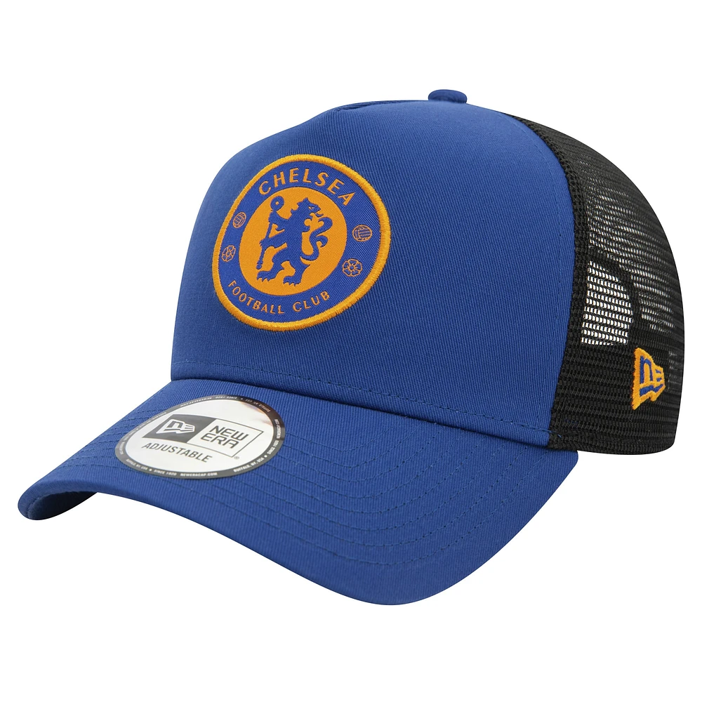 Casquette ajustable bleue Chelsea 9FORTY A-Frame Trucker New Era pour hommes