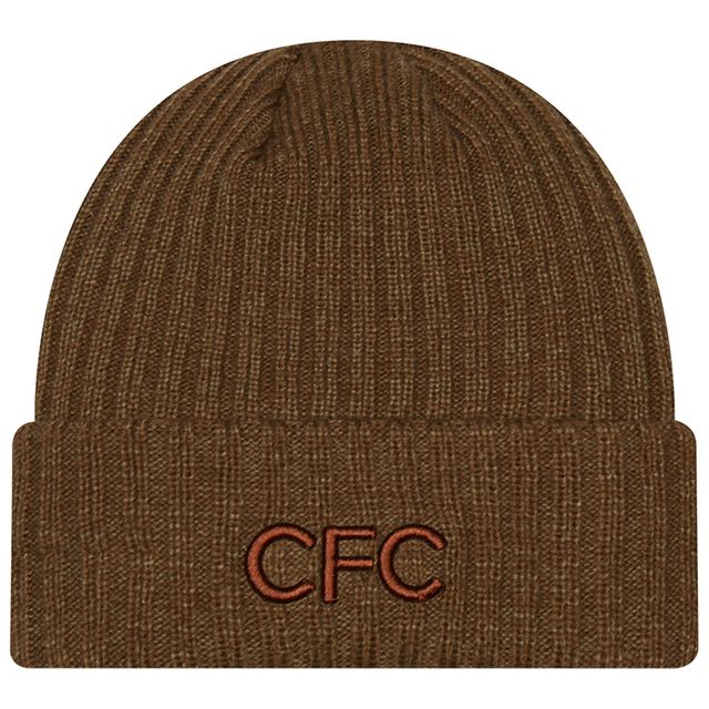 Bonnet en tricot à revers rétro Chelsea New Era marron pour homme