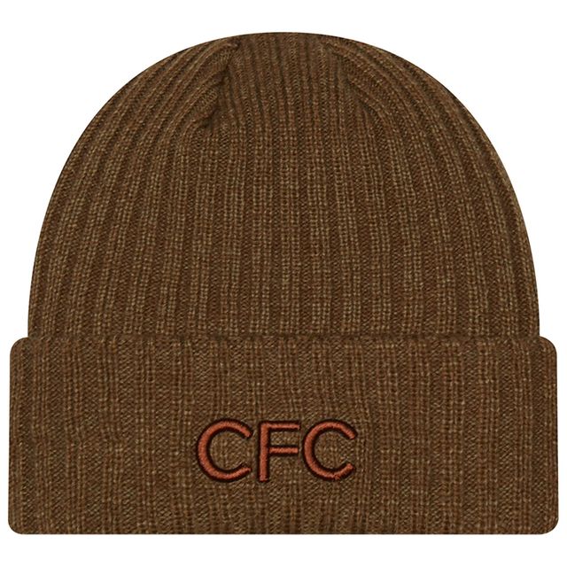 Bonnet en tricot à revers rétro Chelsea New Era marron pour homme