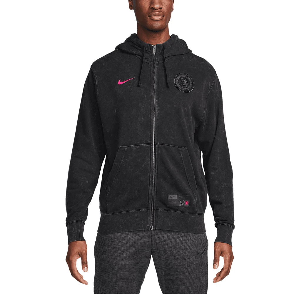 Sweat à capuche entièrement zippé Nike Chelsea Third Club pour homme, noir