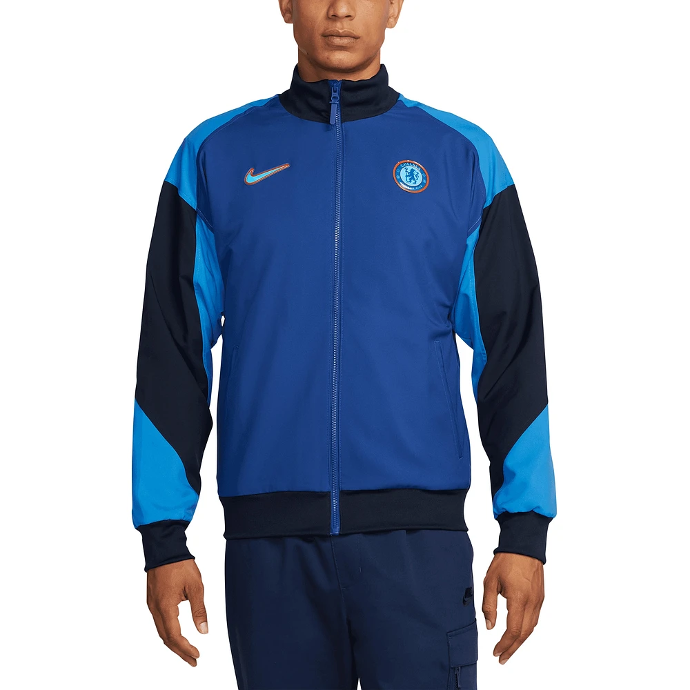 Veste entièrement zippée Nike bleue Chelsea 2024/25 Strike Anthem pour homme