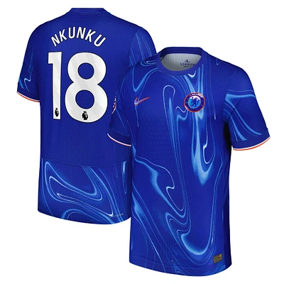 Maillot de joueur authentique Nike Christopher Nkunku pour homme, bleu Chelsea 2024/25 domicile