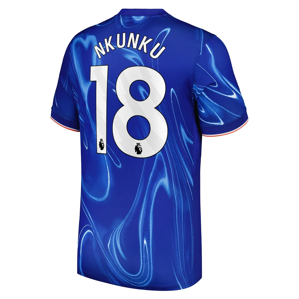 Maillot Nike Christopher Nkunku pour homme, bleu, réplique du joueur de Chelsea 2024/25 domicile