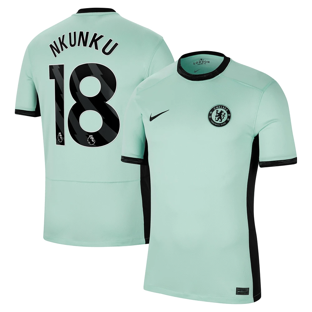 Men's Nike Christopher Nkunku Mint Chelsea 2023/24 Third Stadium Replica Player Jersey