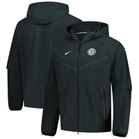 Sweat à capuche zippé Nike Chelsea Tech Fleece Raglan vert foncé pour homme