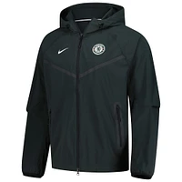 Sweat à capuche zippé Nike Chelsea Tech Fleece Raglan vert foncé pour homme