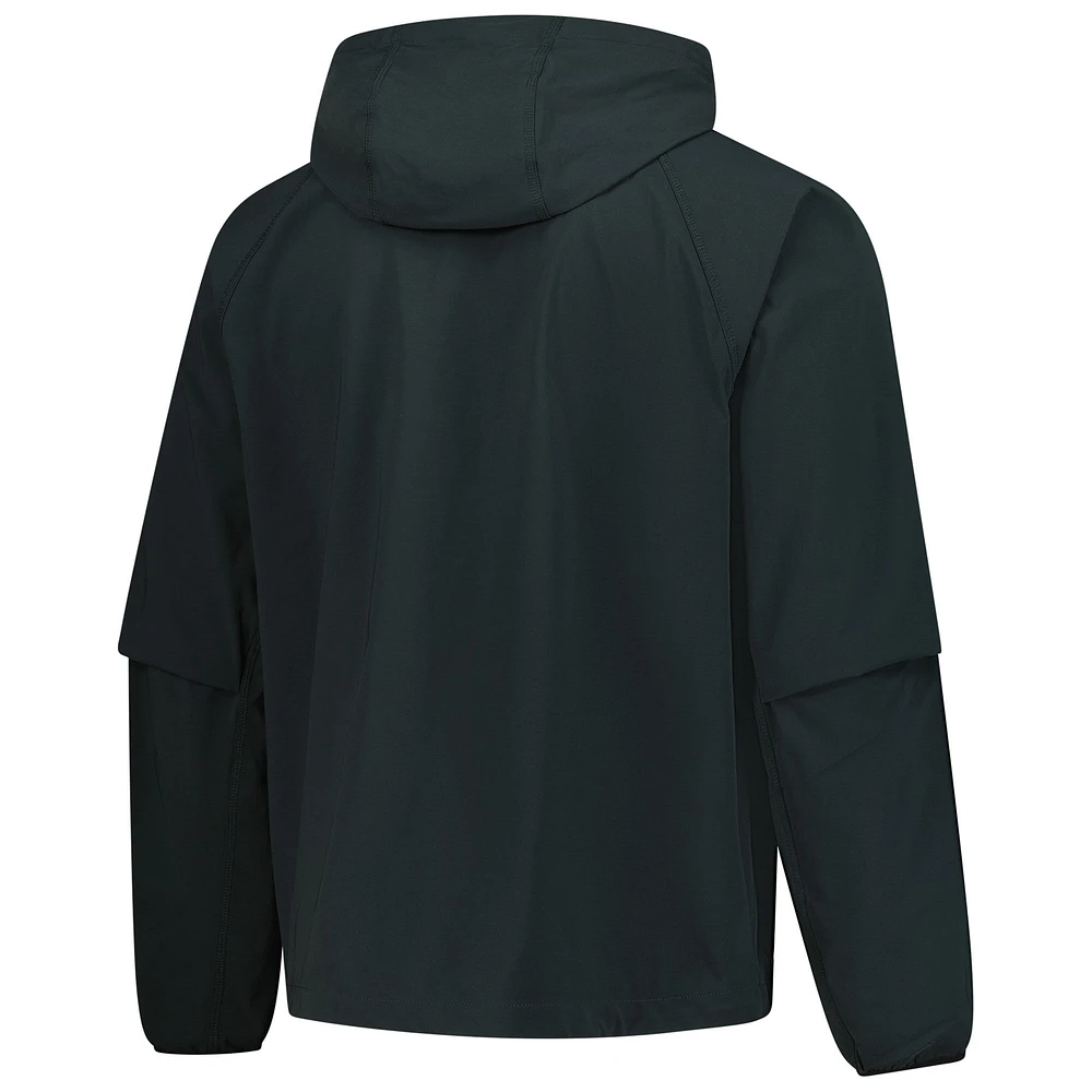 Sweat à capuche zippé Nike Chelsea Tech Fleece Raglan vert foncé pour homme