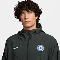 Sweat à capuche zippé Nike Chelsea Tech Fleece Raglan vert foncé pour homme