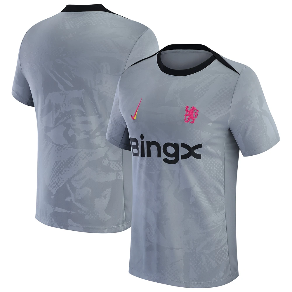 Men's Nike Gray Chelsea 2024/25 Third Academy Pro Pre-Match Top