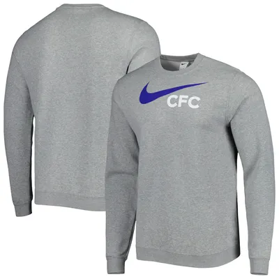 Chelsea Nike Lockup Club Pullover Sweatshirt - Heather Gray