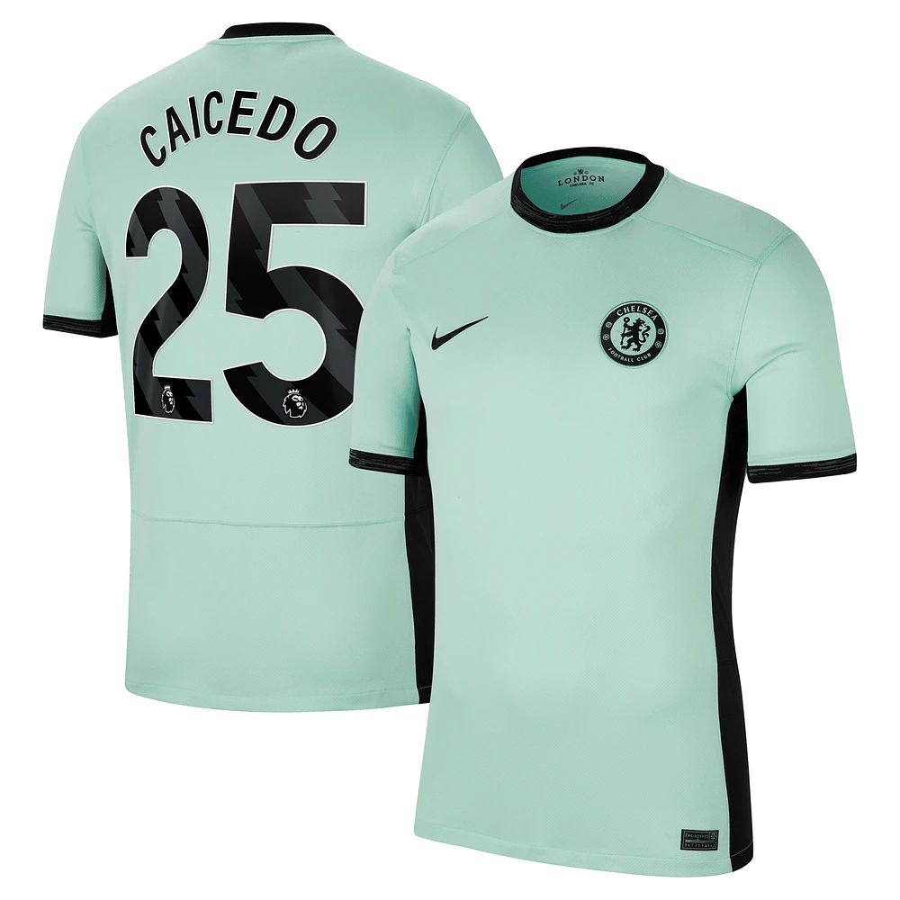 Men's Nike Moisés Caicedo Mint Chelsea 2023/24 Third Stadium Replica Player Jersey