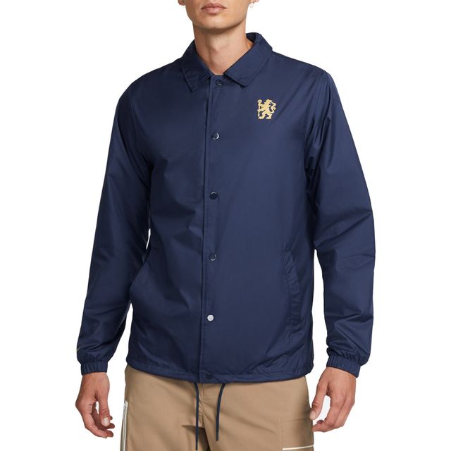 Veste à boutons-pression intégrale Nike Chelsea Coach Performance pour homme bleu marine