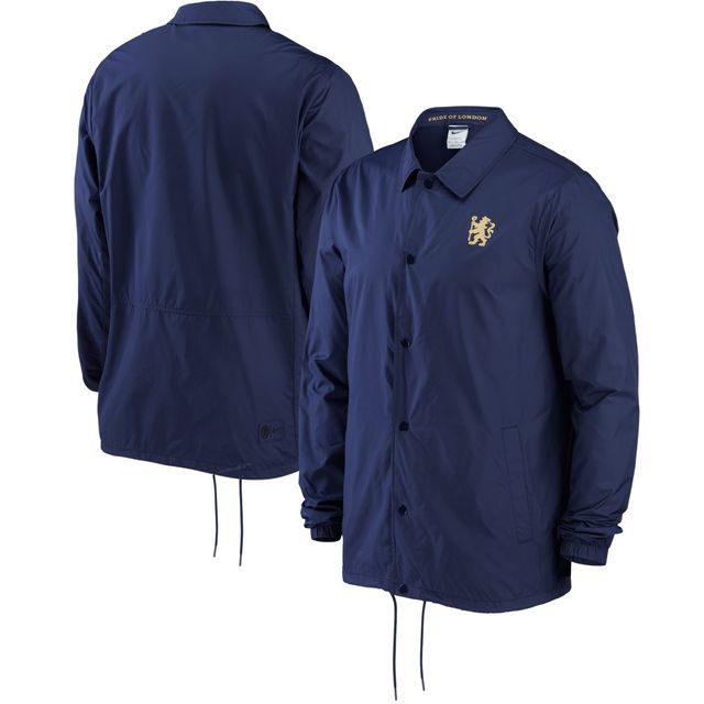 Veste à boutons-pression intégrale Nike Chelsea Coach Performance pour homme bleu marine