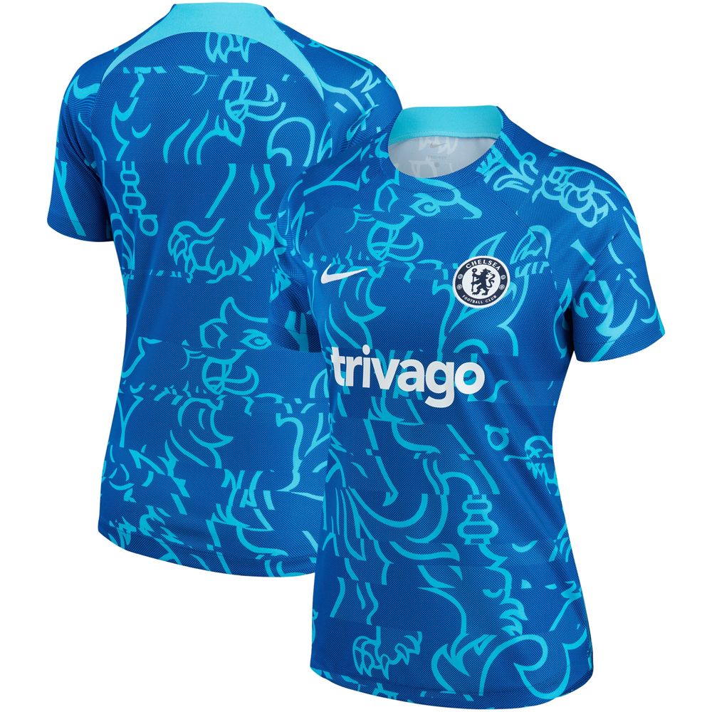 Women's Nike Blue Chelsea 2022/23 Pre-Match Home Performance Top