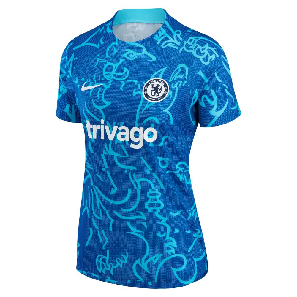 Women's Nike Blue Chelsea 2022/23 Pre-Match Home Performance Top