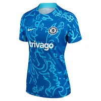 Haut d'avant-match à domicile Nike Chelsea 2022/23 pour Femme, bleu