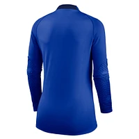 Haut à quart de zip Nike Chelsea Strike Drill Raglan Performance pour femme, bleu