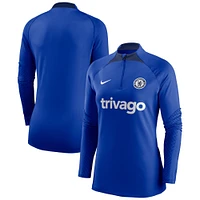 Haut à quart de zip Nike Chelsea Strike Drill Raglan Performance pour femme, bleu