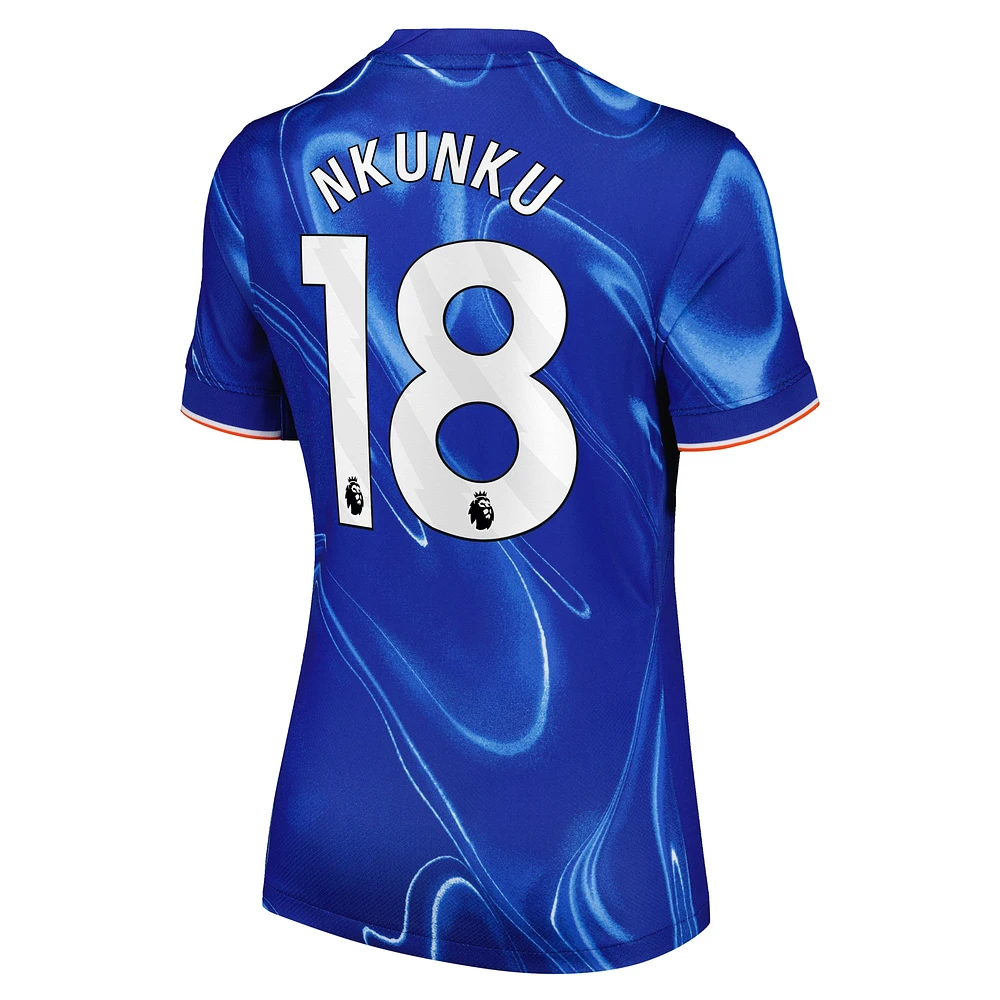 Maillot de joueur réplique domicile Nike Christopher Nkunku bleu Chelsea 2024/25 pour femme