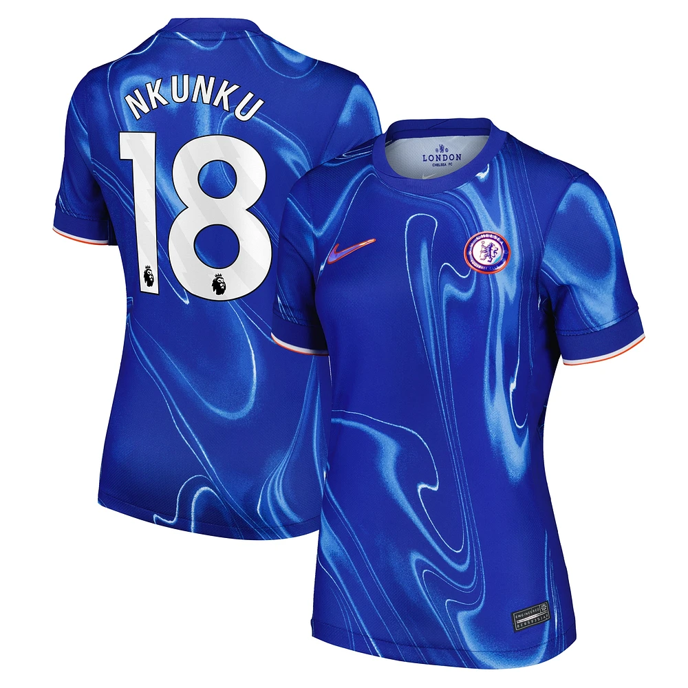 Maillot de joueur réplique domicile Nike Christopher Nkunku bleu Chelsea 2024/25 pour femme