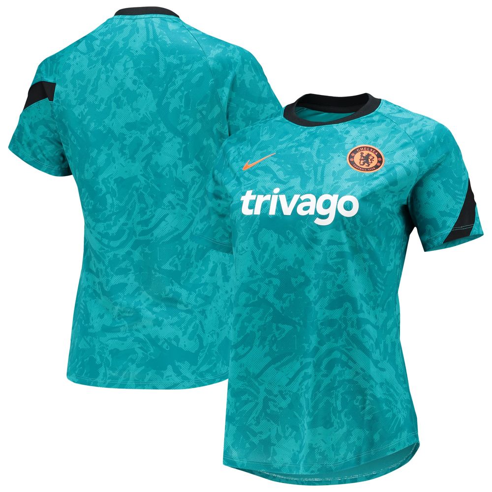 Women's Nike Teal Chelsea 2021/22 Pre-Match Performance Raglan Top