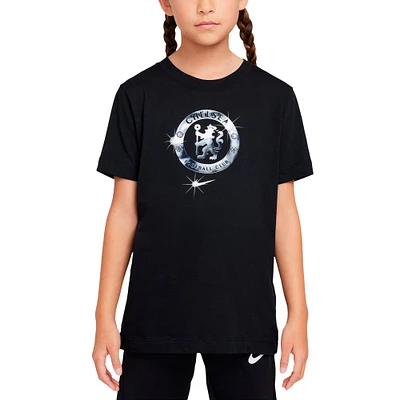 T-shirt Nike noir avec écusson Chelsea pour jeunes