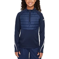 Haut Nike bleu marine Chelsea 2024/25 Academy Drill à fermeture éclair quart de tour pour jeune