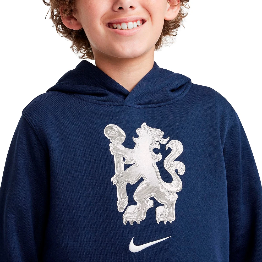 Youth Nike Navy Chelsea Club Pullover Hoodie