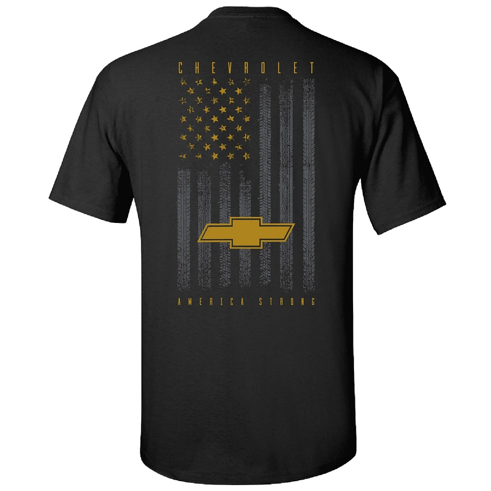 Men's Next Level  Black Chevrolet Flag T-Shirt