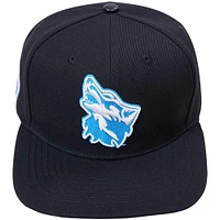 Casquette Snapback Pro Standard noire avec logo de la mascotte des Cheyney Wolves pour homme