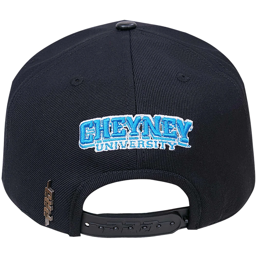 Men's Pro Standard Black Cheyney Wolves Mascot Logo Snapback Hat