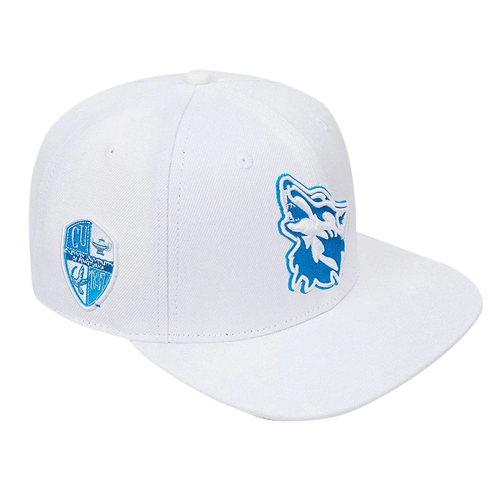 Men's Pro Standard White Cheyney Wolves Mascot Wool Snapback Hat