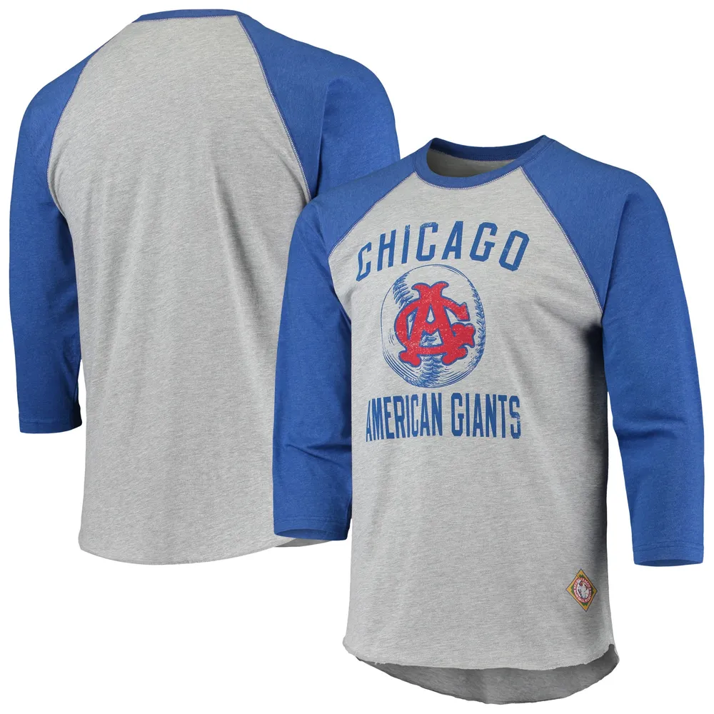 Chicago Cubs Stitched Baseball 3/4 Royal Blue Sleeve Raglan Unisex 2XL