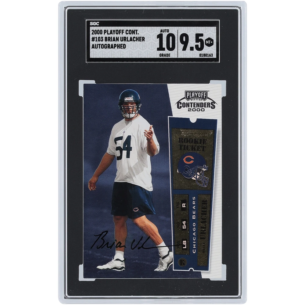 Brian Urlacher Chicago Bears Autographed 2000 Playoff Contenders Rookie Ticket #103 SGC Authenticated 9.5/10 Rookie Card