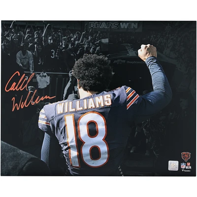 Caleb Williams Chicago Bears Autographed 16" x 20" Tunnel Spotlight Photograph - Signed in Orange Ink
