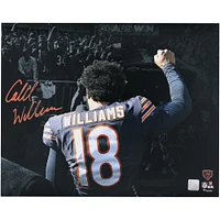 Caleb Williams Chicago Bears Autographed 16" x 20" Tunnel Spotlight Photograph - Signed in Orange Ink