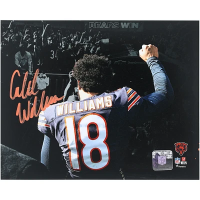Caleb Williams Chicago Bears Autographed 8" x 10" Tunnel Spotlight Photograph - Signed in Orange Ink