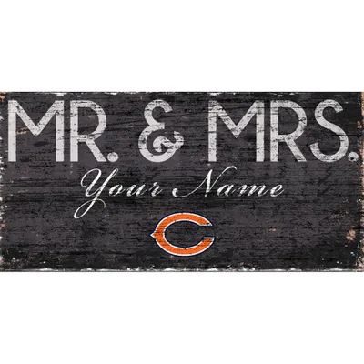 Chicago Bears 12" x 6" Personalized Mr. & Mrs. Sign