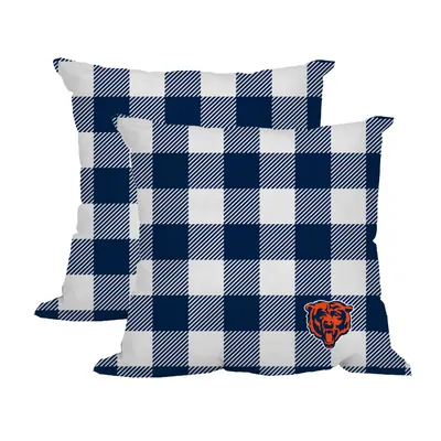 Ensemble de 2 coussins d'extérieur à carreaux Buffalo Chicago Bears