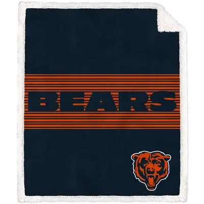 Chicago Bears 50'' x 60'' Center Stripe Sherpa Trim Blanket