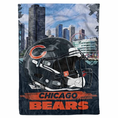 Couverture à croquis de la ville des Chicago Bears, 66 po x 90 po