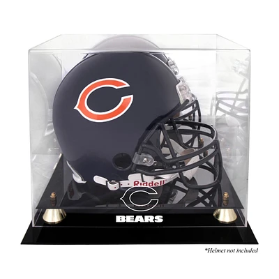 Vitrine de présentation du casque Golden Classic des Chicago Bears avec dos en miroir